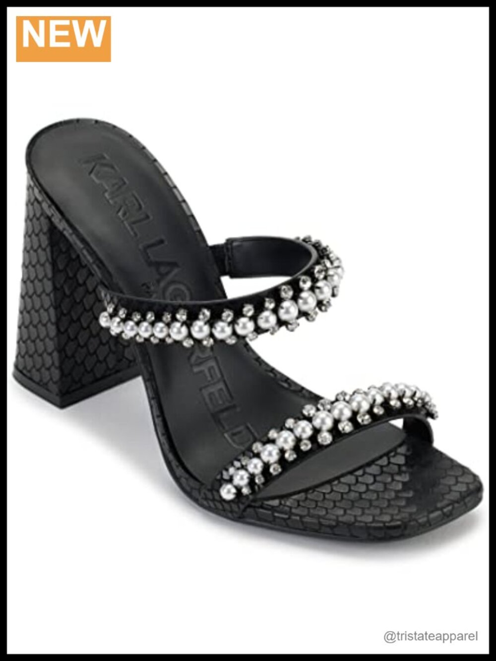 Embellished Block Heel Ankle Strap Sandal Slip On Kitten Heel